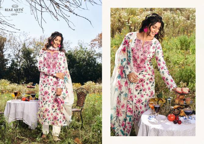 Khwaab By Riaz Arts Designer Digital Printed Karachi Cotton Dress Material Wholesale Online

